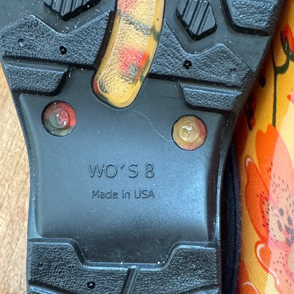 Sloggers Orange Floral Women's Rain Boots size 8 - Picture 7 of 12